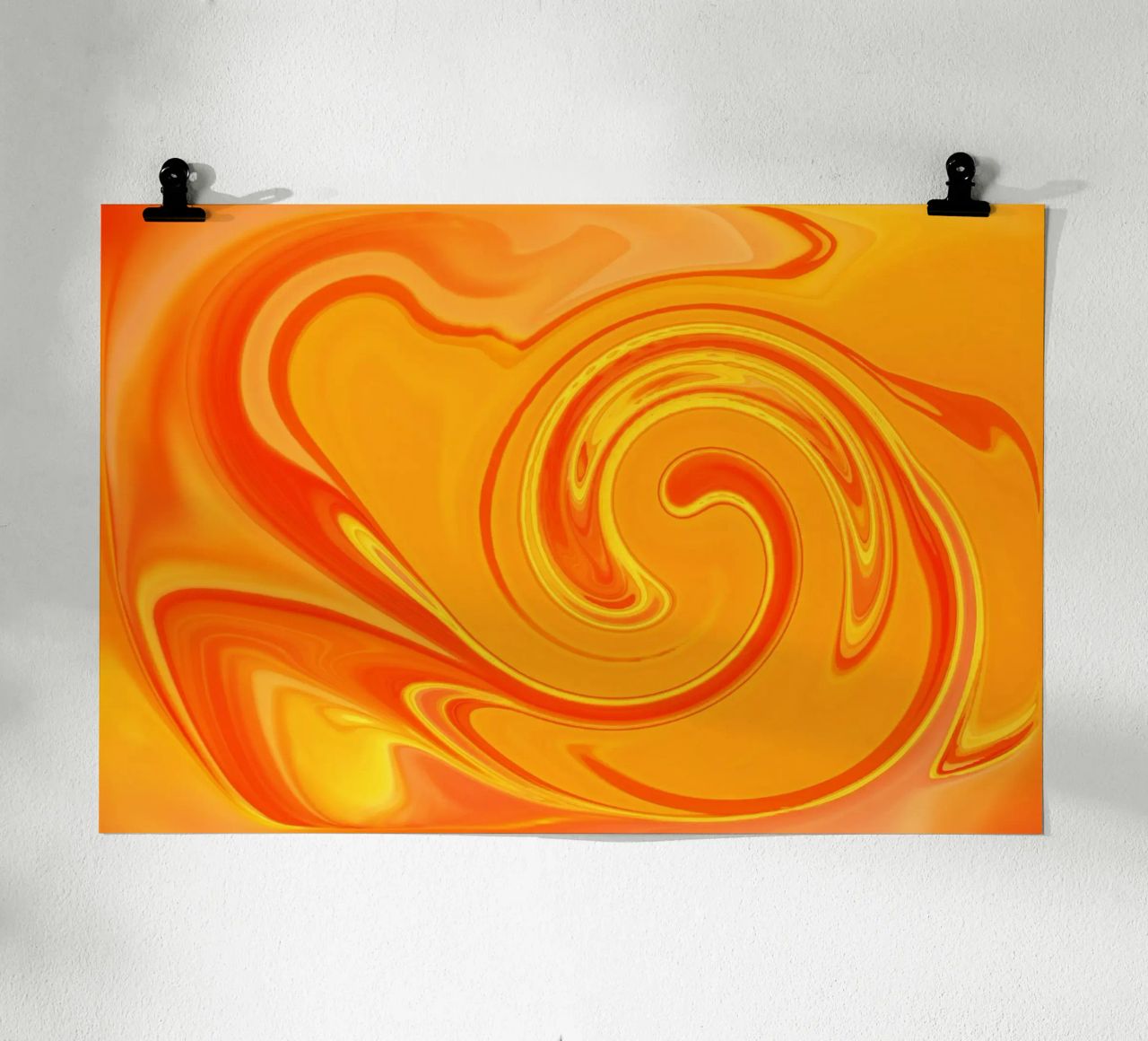 Abstract dynamic pattern in yellow, orange and red. hahnemühle by Something for you