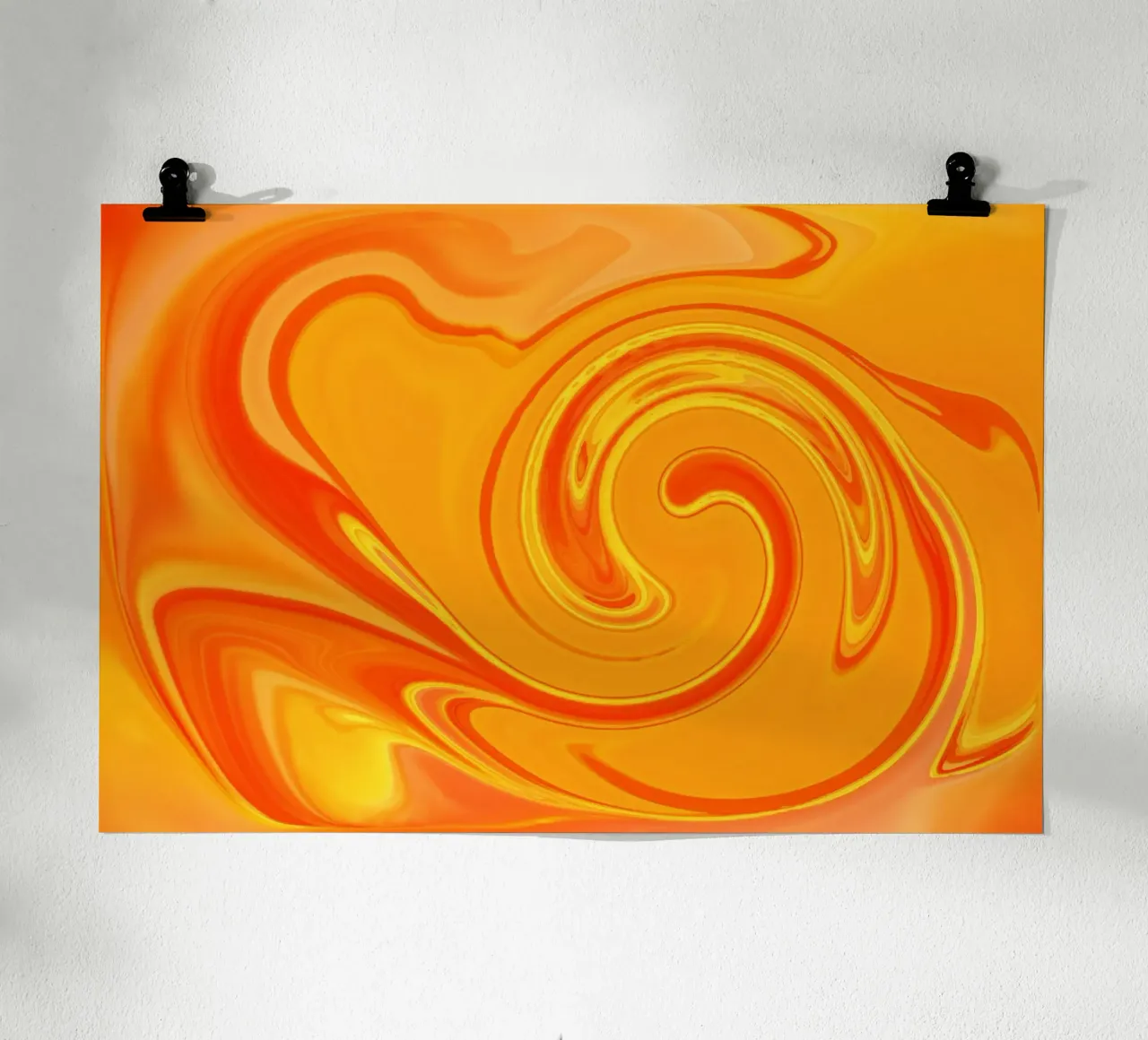 Abstraktes dynamisches Muster in gelb, orange und rot. Hahnemühle von Something for you