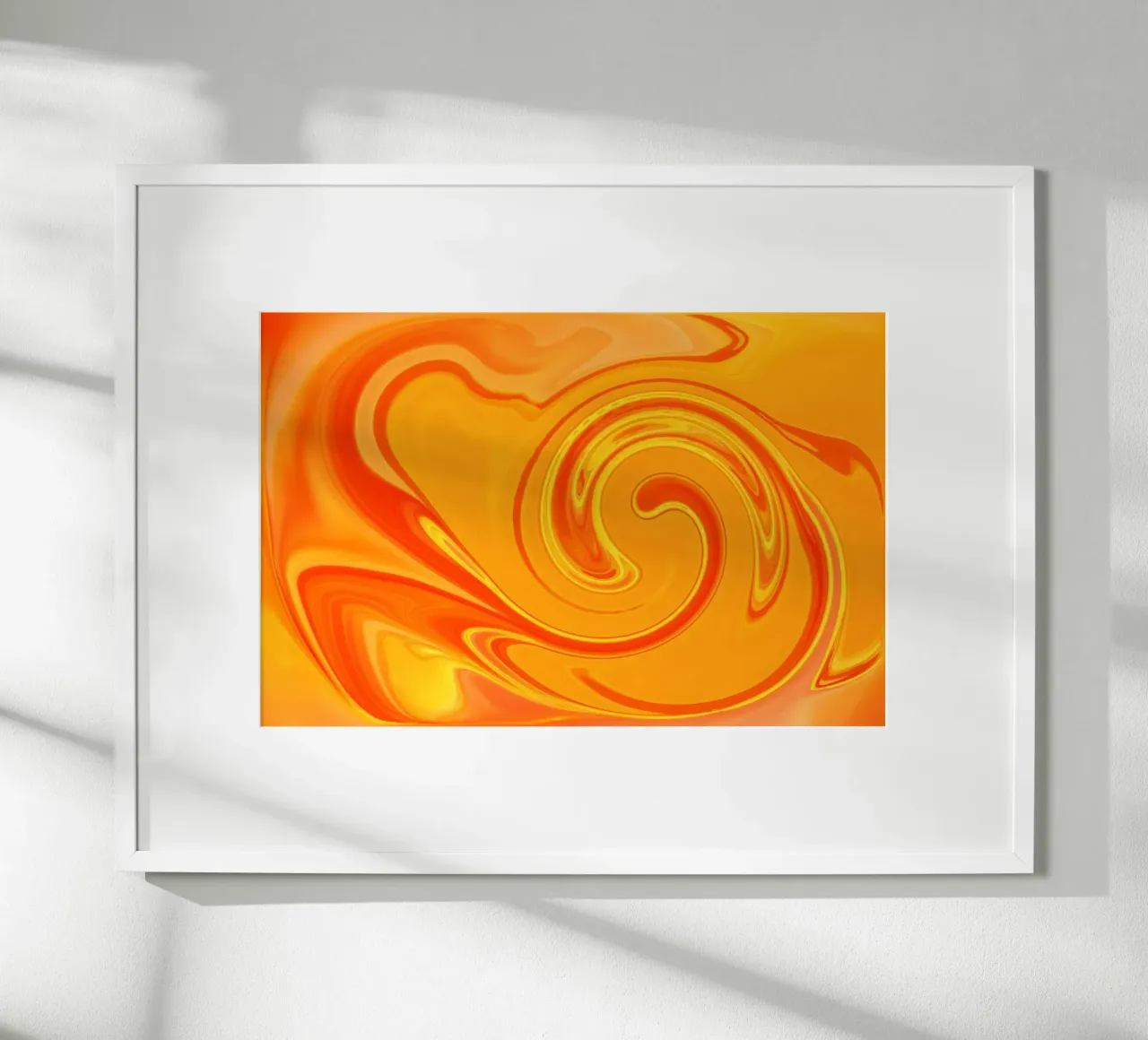 Abstraktes dynamisches Muster in gelb, orange und rot. Hahnemühle von Something for you