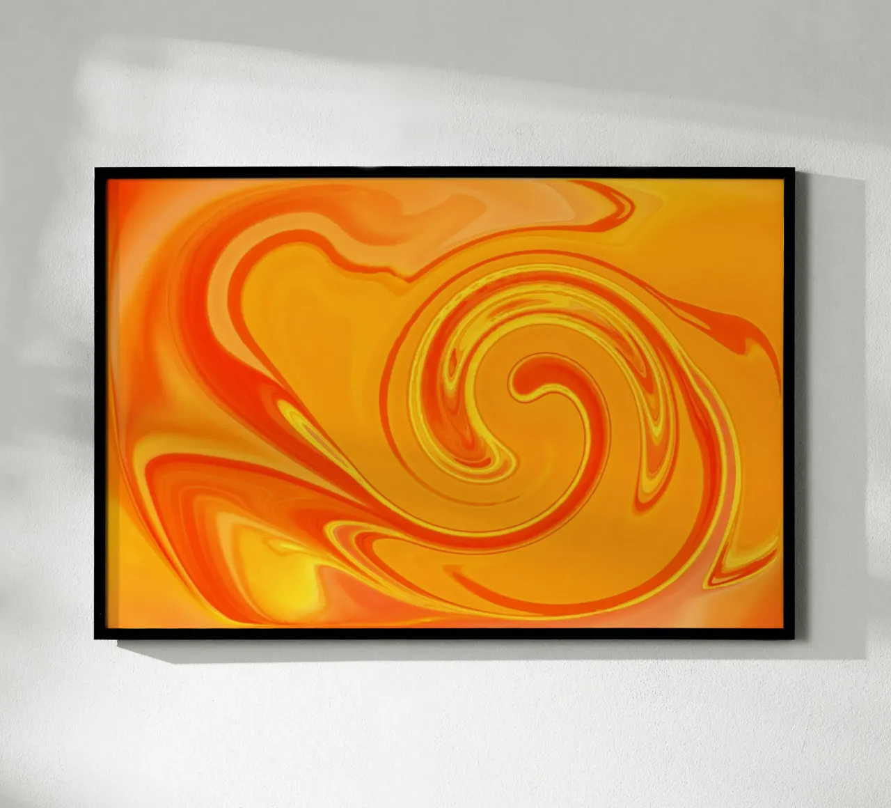 Abstraktes dynamisches Muster in gelb, orange und rot. Hahnemühle von Something for you