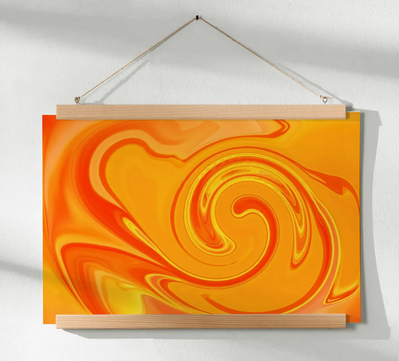 Abstraktes dynamisches Muster in gelb, orange und rot. Hahnemühle von Something for you