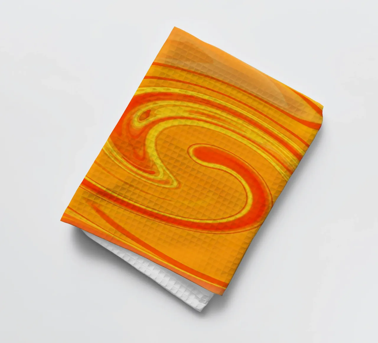 Abstract dynamic pattern in yellow, orange and red. tea towel by Something for you