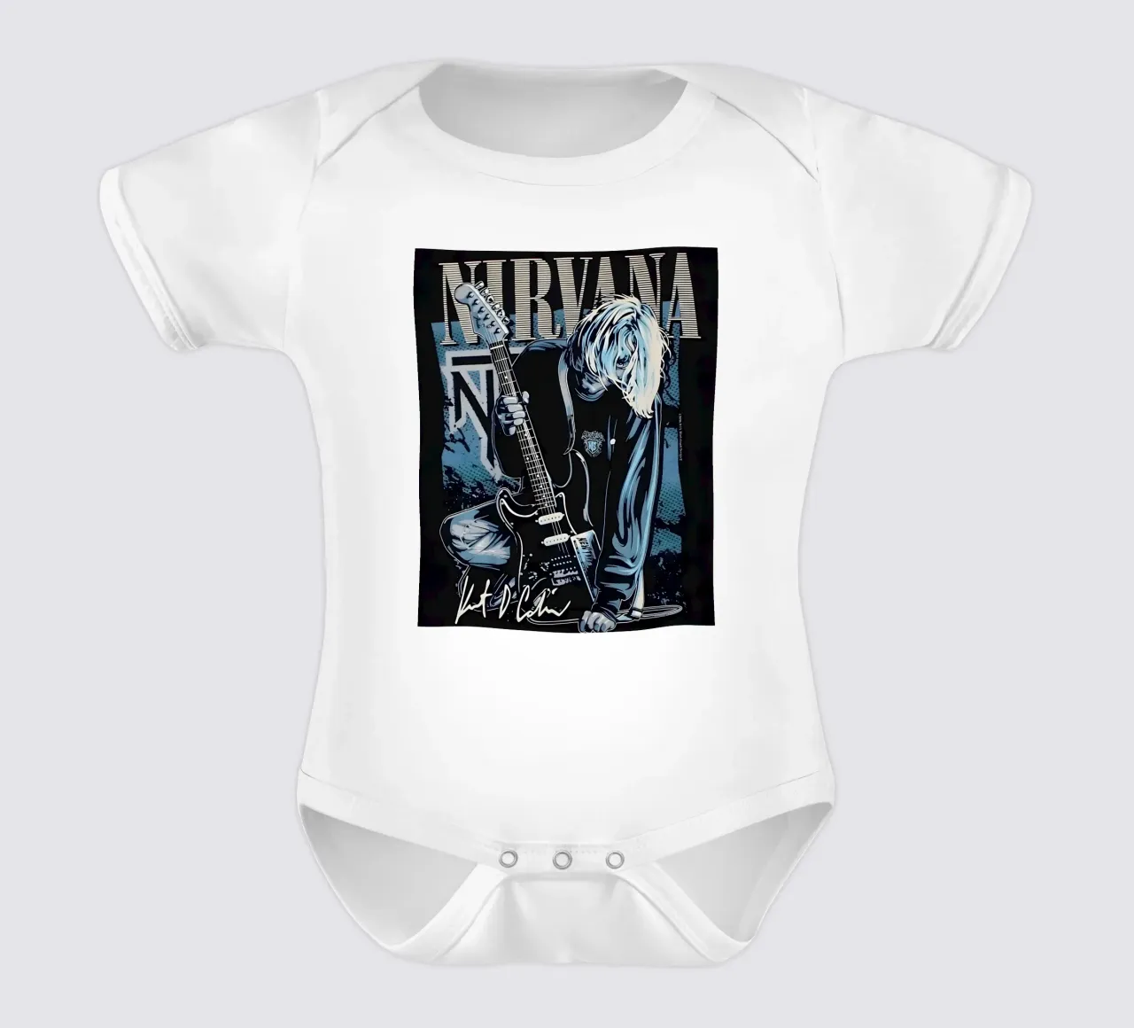 Weinlese Nirvana Kurzarm Babybody von vintage singer