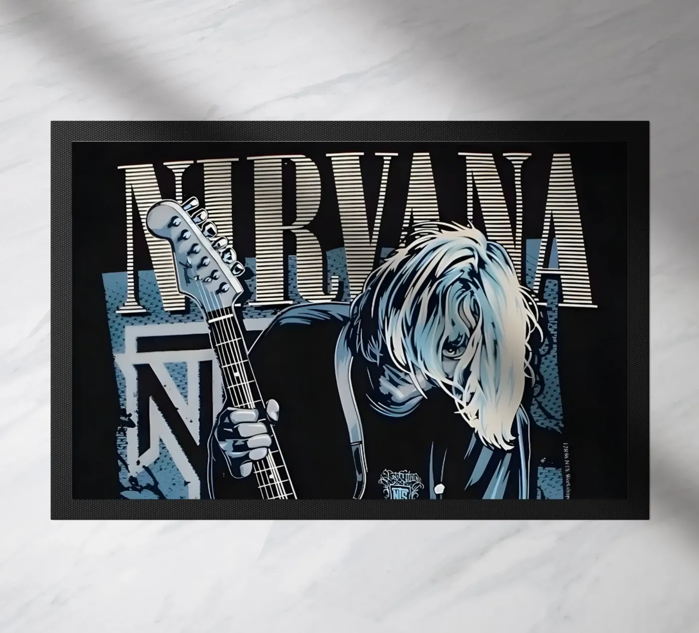 Weinlese Nirvana Fußmatte von vintage singer