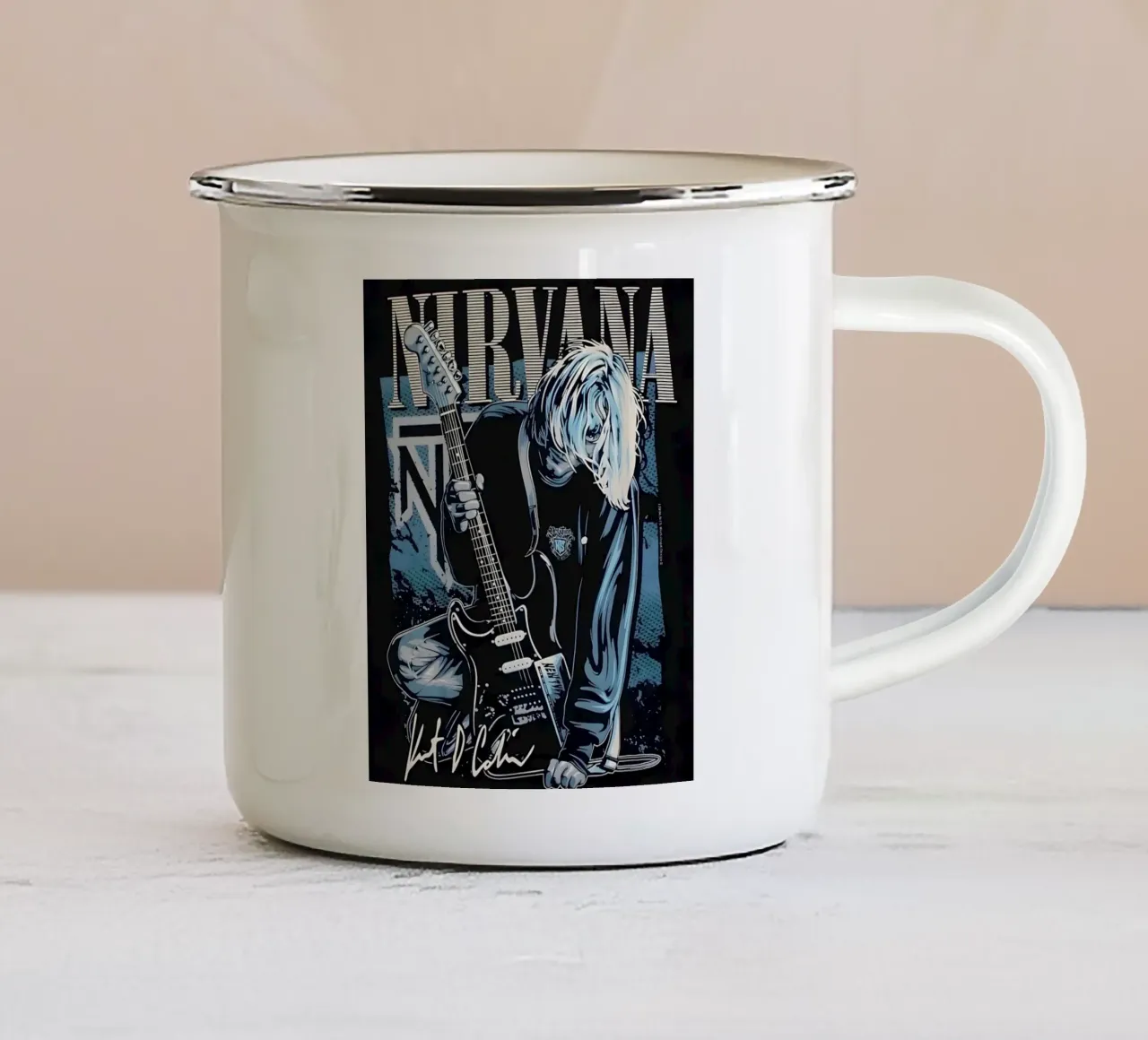Nirvana vintage tazza in smalto da vintage singer