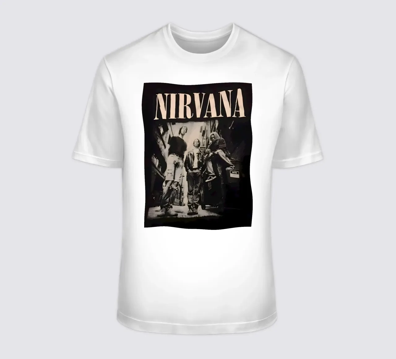 Nirvana monocromatico t-shirt da vintage singer