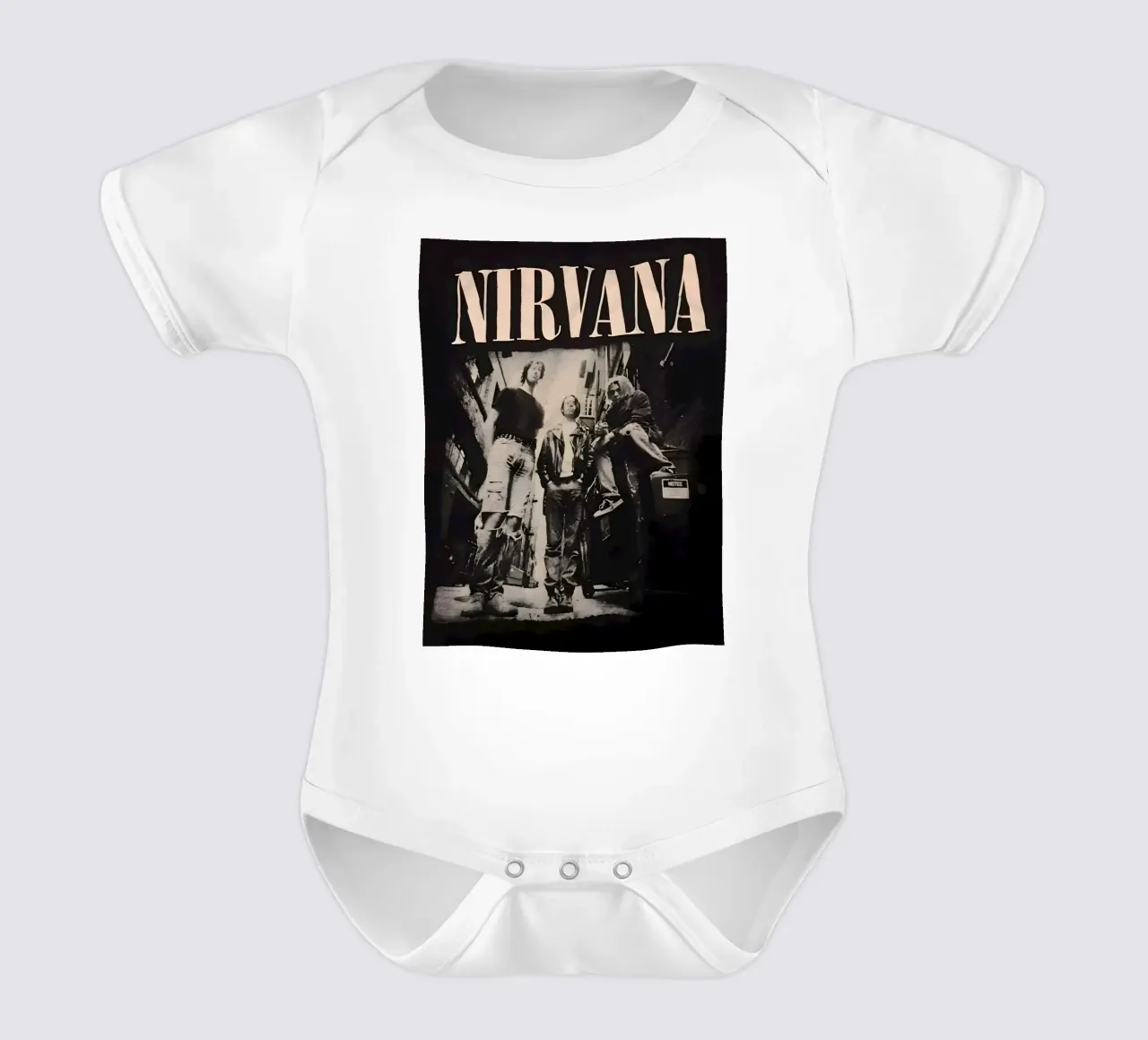 Nirvana monocromatico body neonato maniche corte da vintage singer