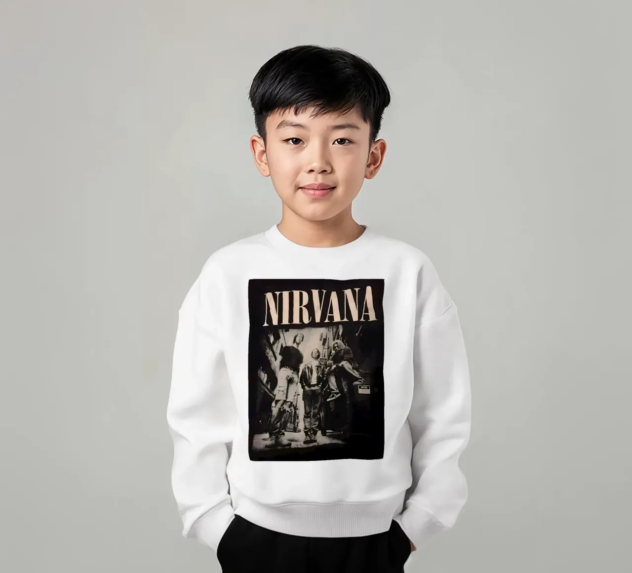 Nirvana monocromatico felpa bambino da vintage singer