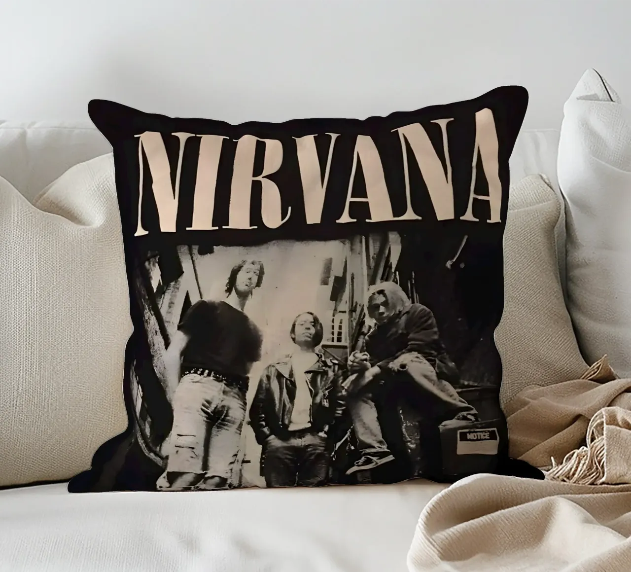 Nirvana monocromatico cuscino da vintage singer
