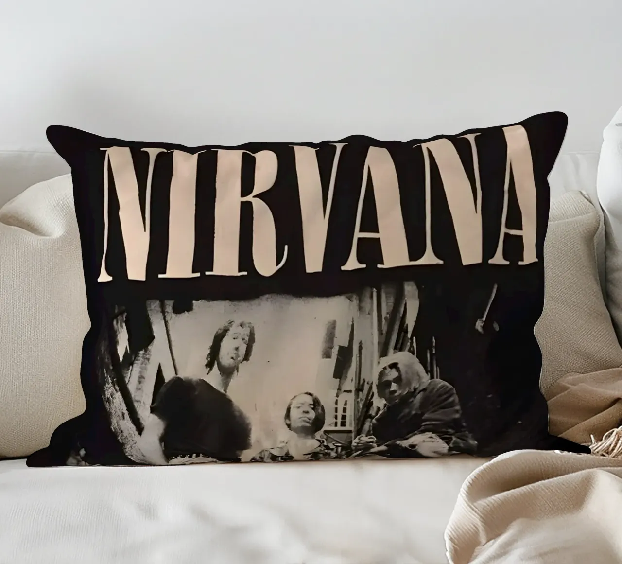 Nirvana monocromatico cuscino da vintage singer