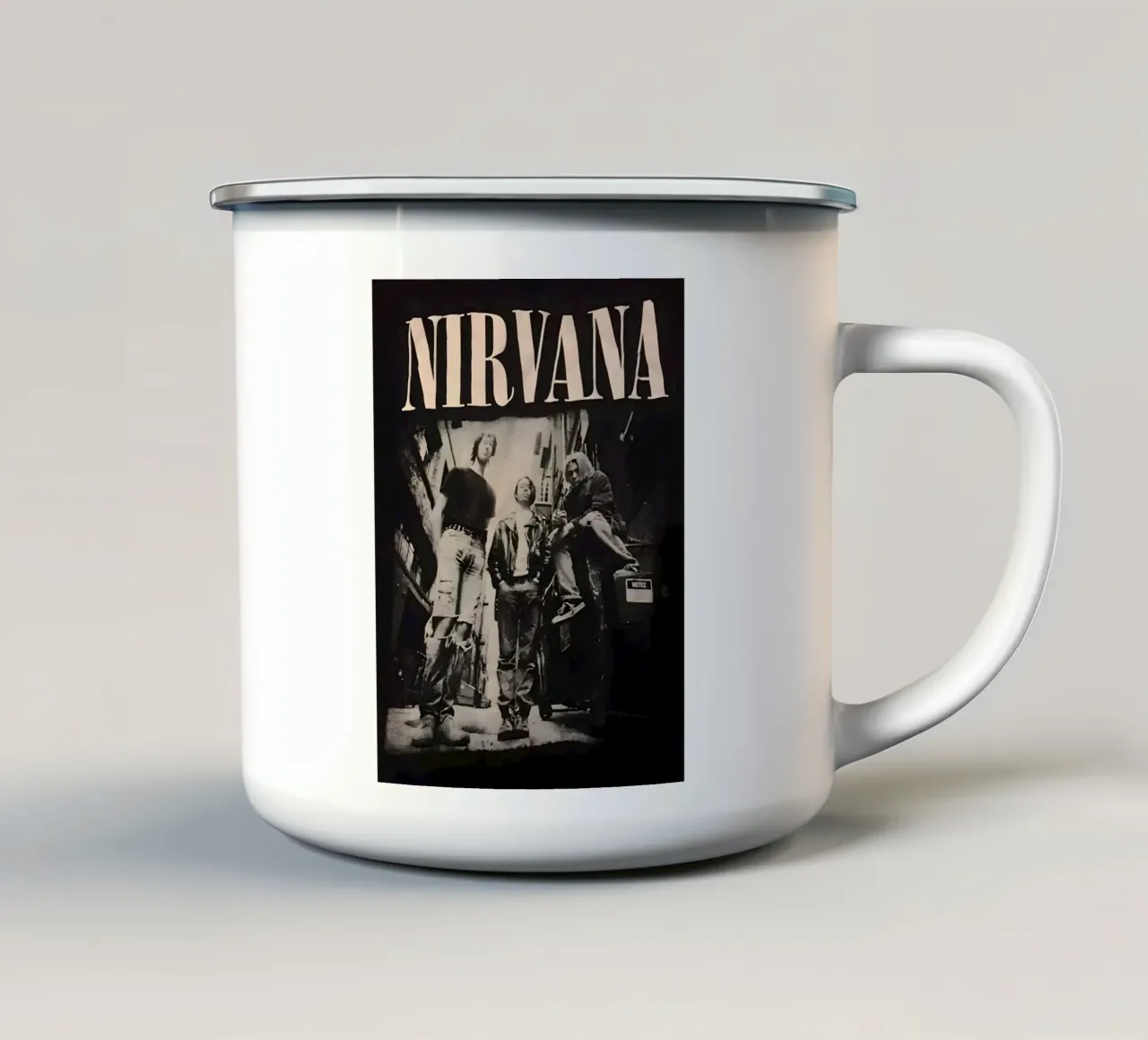 Nirvana monocromatico tazza in smalto da vintage singer