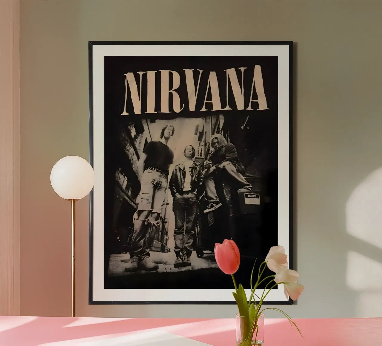 Nirvana monocromatico poster da vintage singer