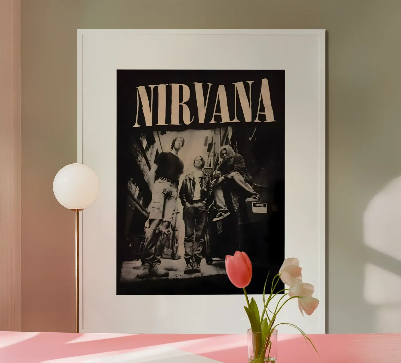 Nirvana Monochrom Poster von vintage singer
