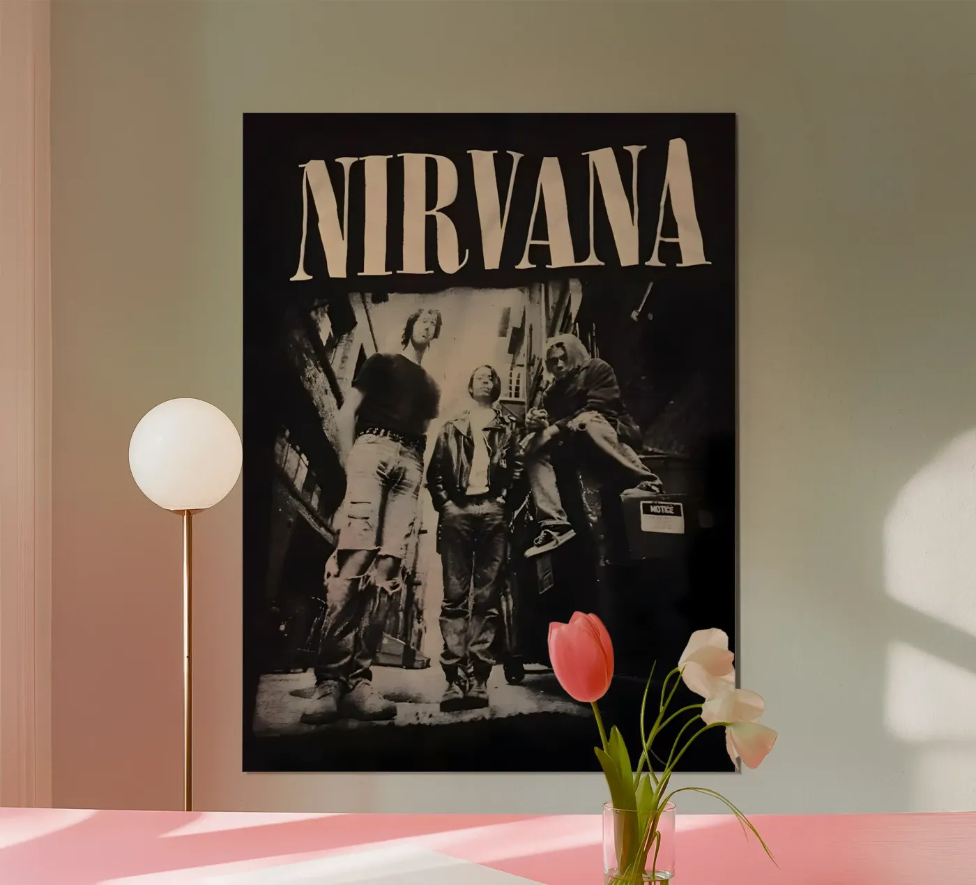 Nirvana Monochrom Poster von vintage singer