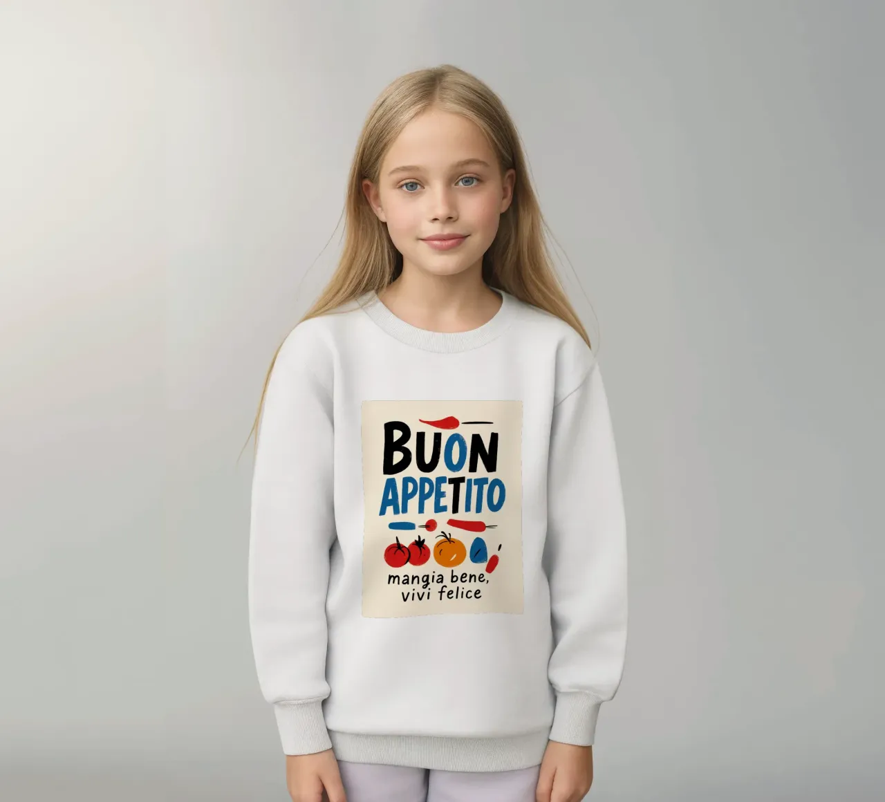 Buon Appetito – mangia bene, vivi felice felpa bambino da DaarbyN