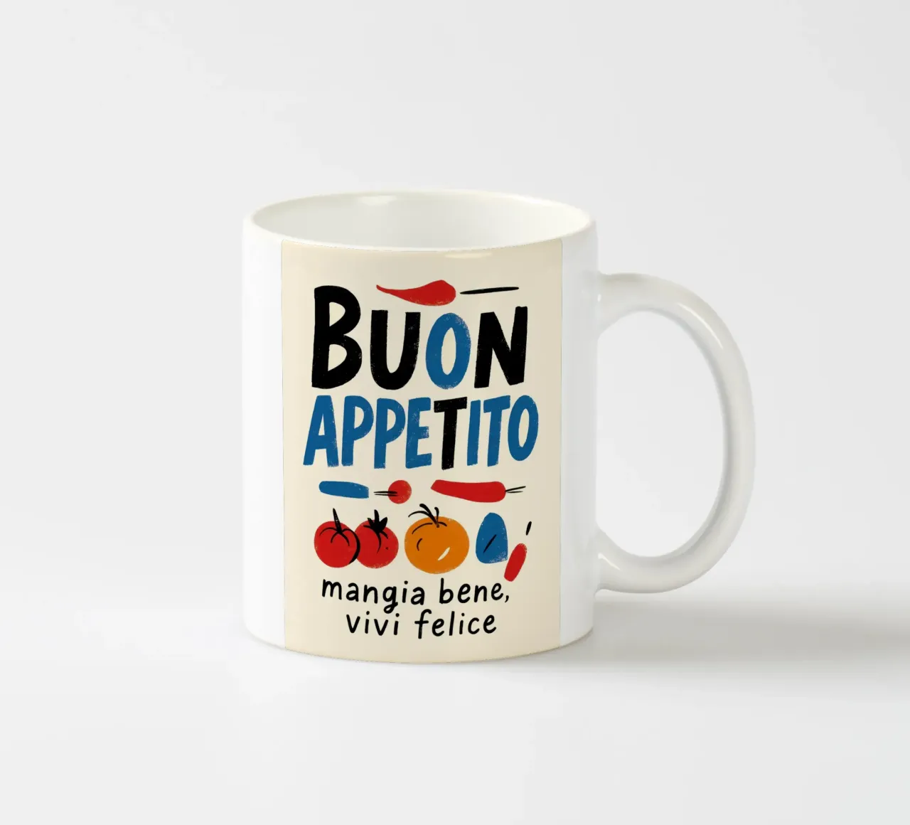 Buon Appetito – mangia bene, vivi felice tazza in ceramica da DaarbyN