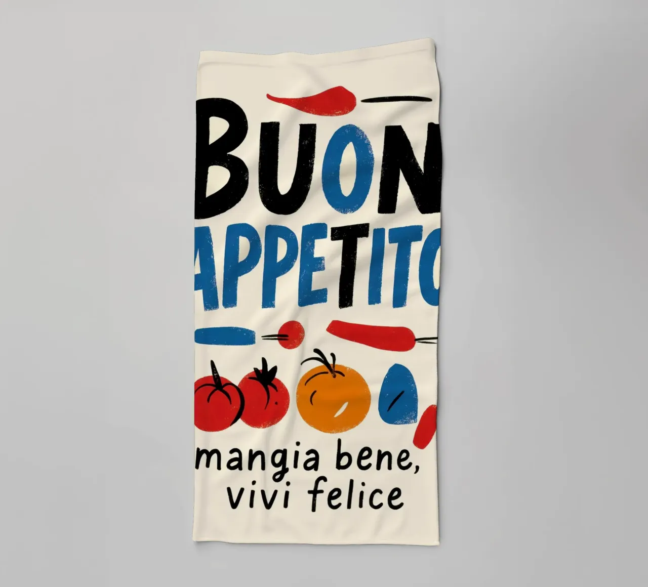 Buon Appetito – mangia bene, vivi felice asciugamano da bagno da DaarbyN