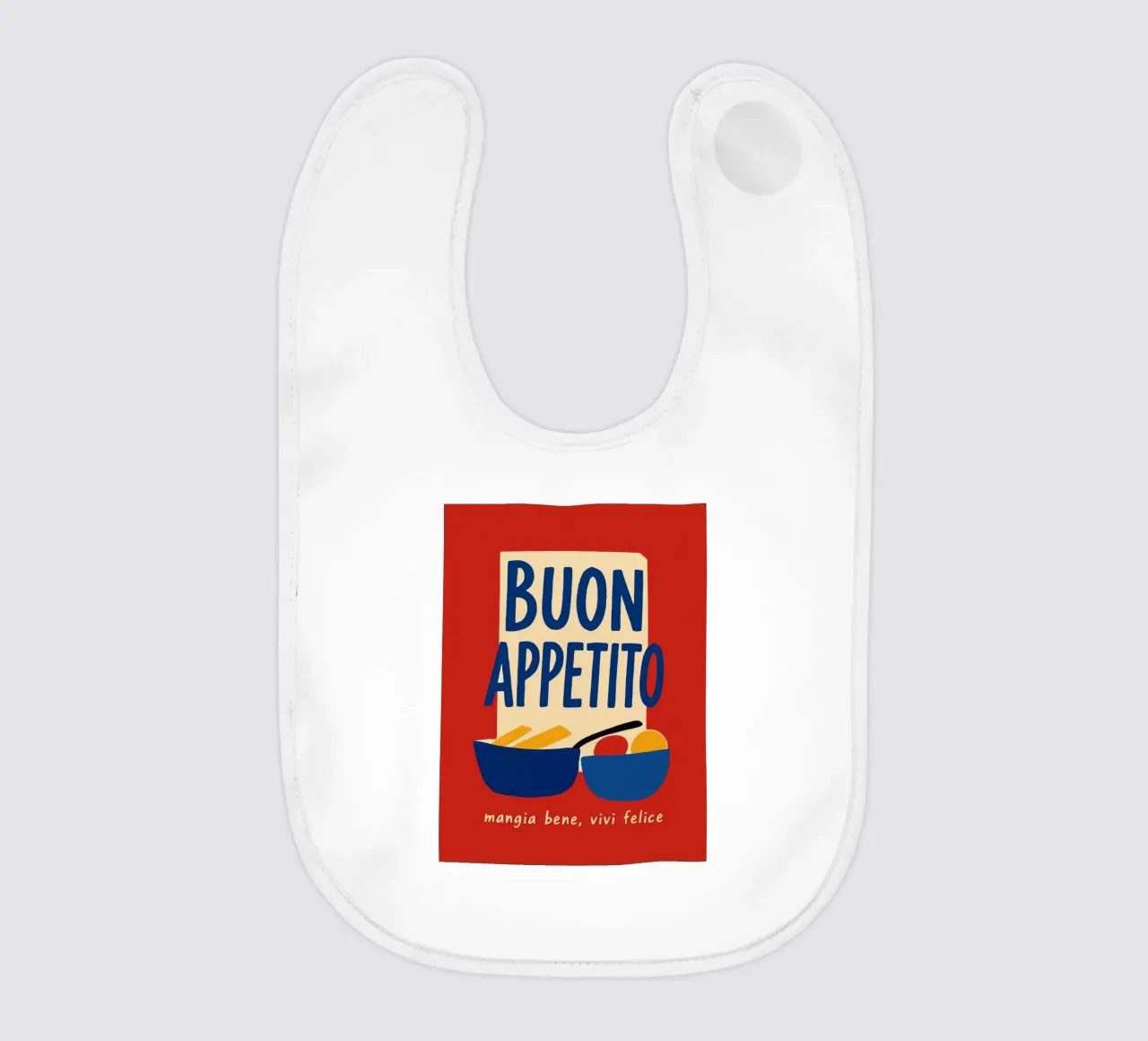 Buon Appetito – mangia bene, vivi felice bavaglino da DaarbyN