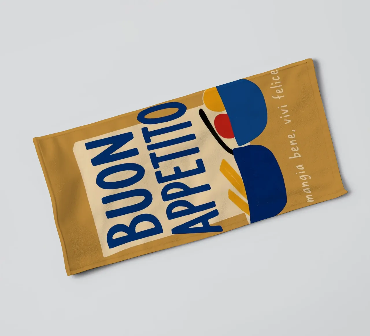 Buon Appetito – mangia bene, vivi felice asciugamano da bagno da DaarbyN