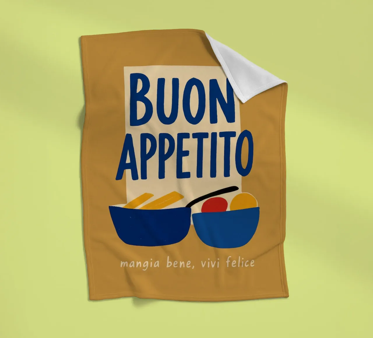 Buon Appetito – mangia bene, vivi felice coperta in pile da DaarbyN