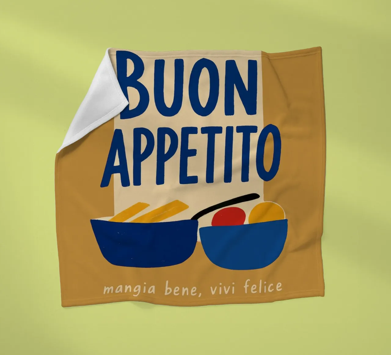 Buon Appetito – mangia bene, vivi felice coperta in pile da DaarbyN