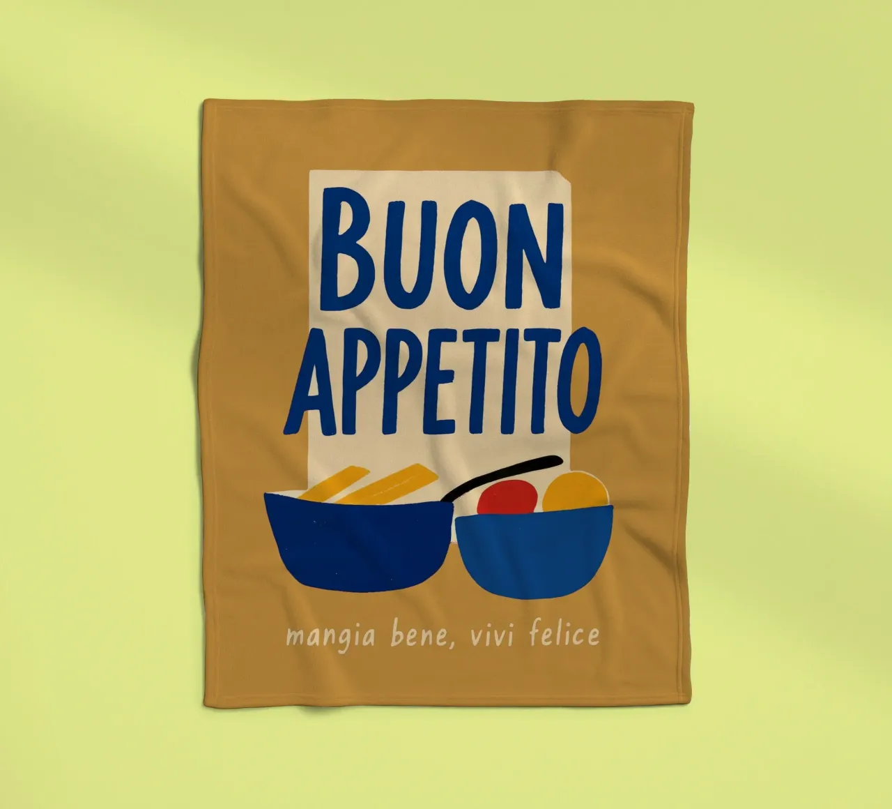 Buon Appetito – mangia bene, vivi felice coperta in pile da DaarbyN