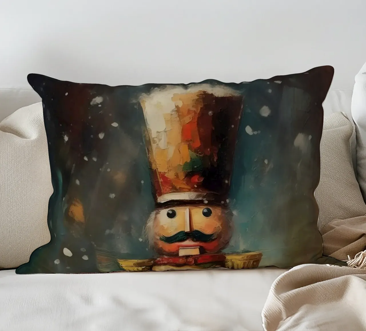 Nutcracker Soldier - Classic Nutcracker Art Print decorative cushion by Cozy Vibes