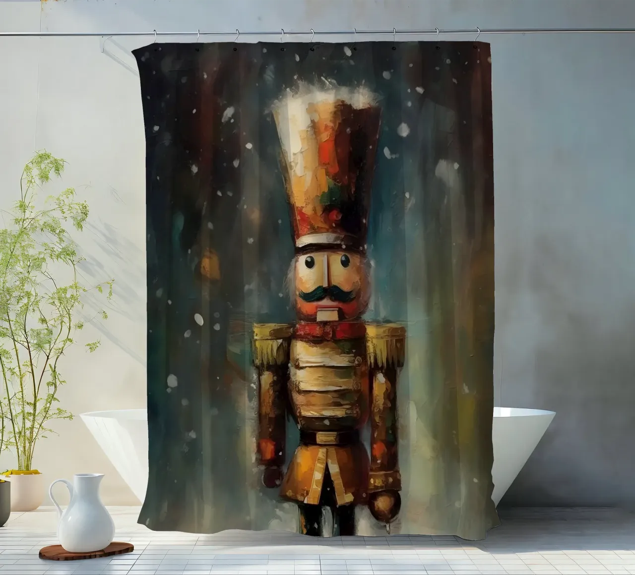 Nussknacker Soldat – Classic Nutcracker Art Print Duschvorhang von Cozy Vibes