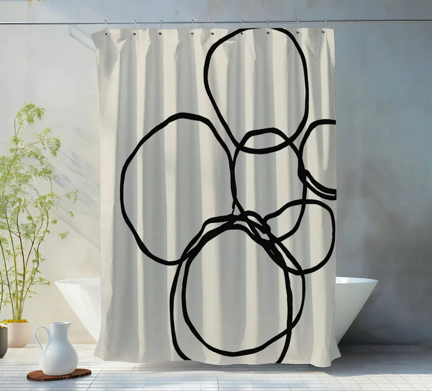 Echo Lines No 09 shower curtain by treechild