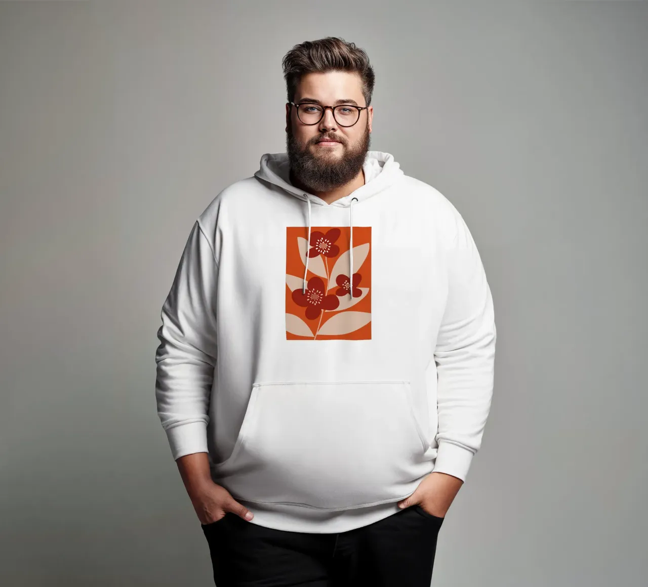 Minimal Flower Branch felpa con cappuccio da MirimoDesign