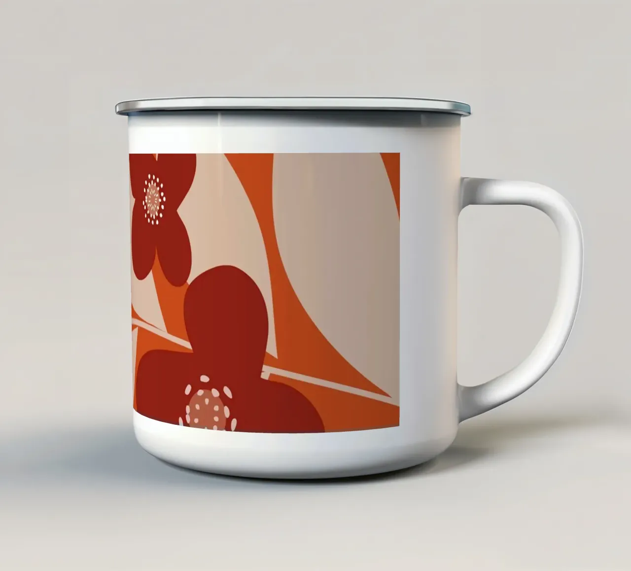 Minimal Flower Branch emaille mok van MirimoDesign
