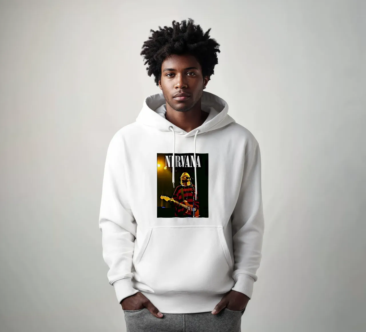Nirvana felpa con cappuccio da vintage singer