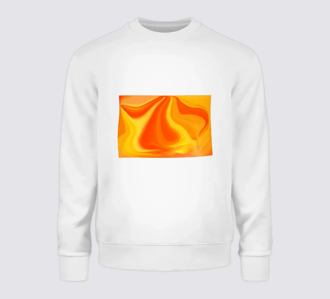 Abstraktes dynamisches Muster in gelb, orange und rot. Sweatshirt von Something for you