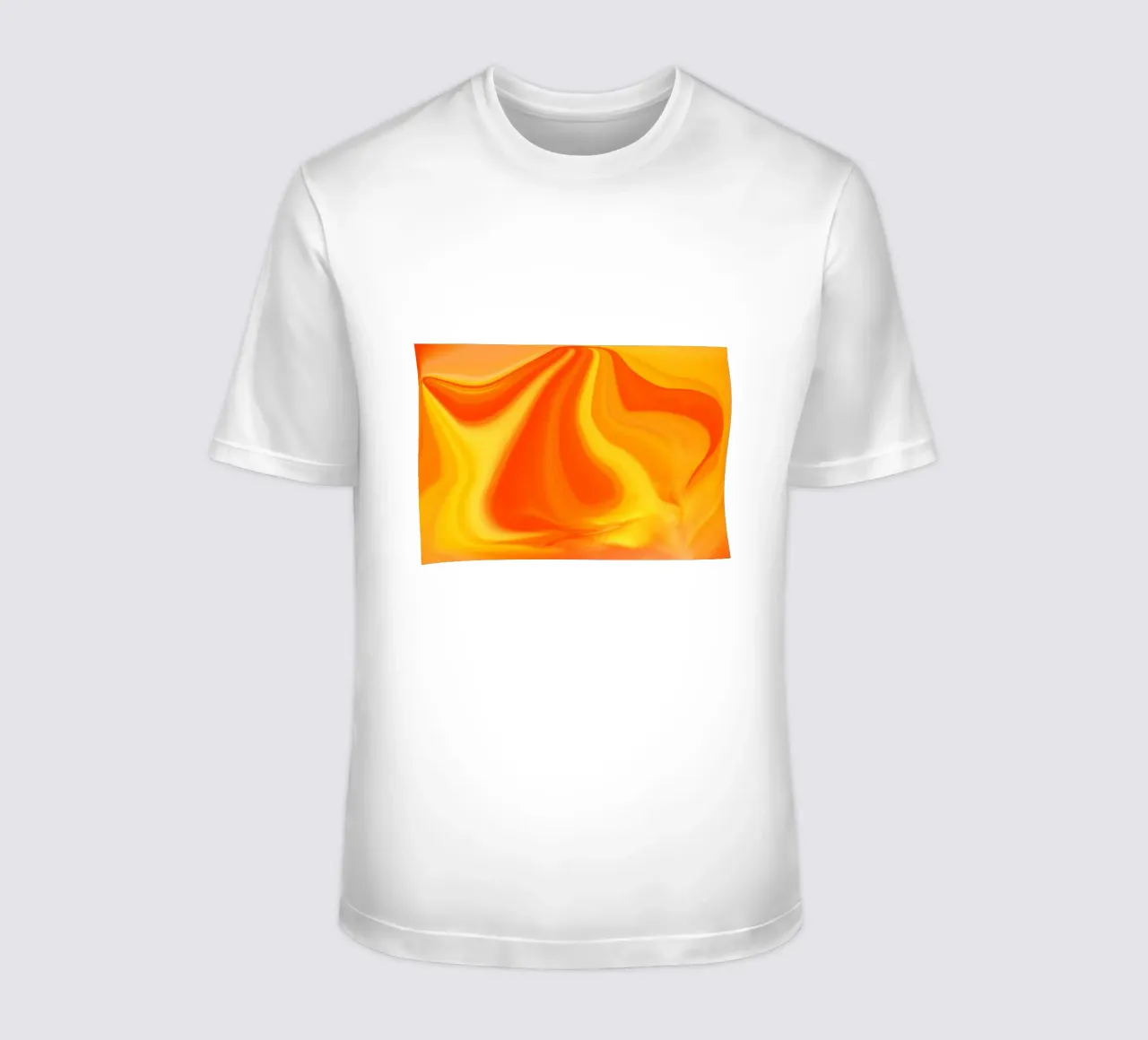 Motif dynamique abstrait en jaune, orange et rouge. t-shirt de Something for you