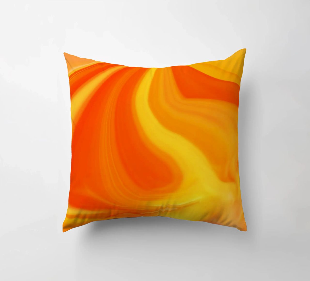 Abstract dynamic pattern in yellow, orange and red. decorative cushion by Something for you