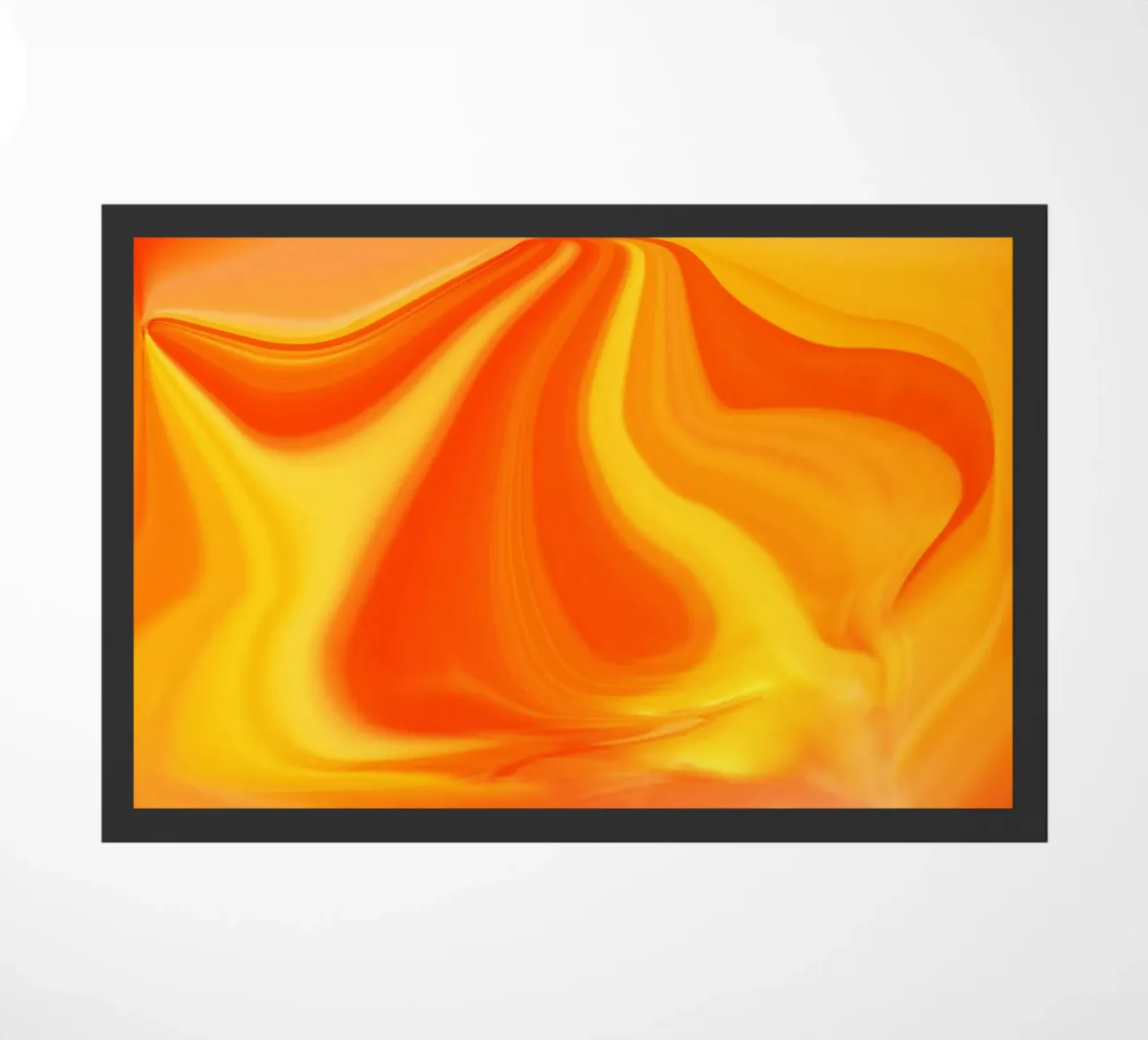 Abstraktes dynamisches Muster in gelb, orange und rot. Fußmatte von Something for you