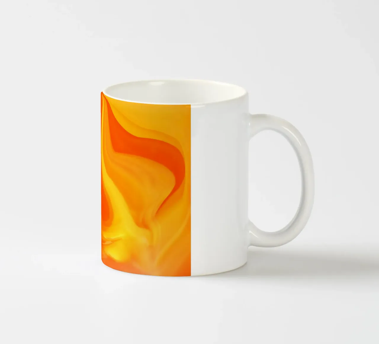 Abstraktes dynamisches Muster in gelb, orange und rot. Keramik Tasse von Something for you