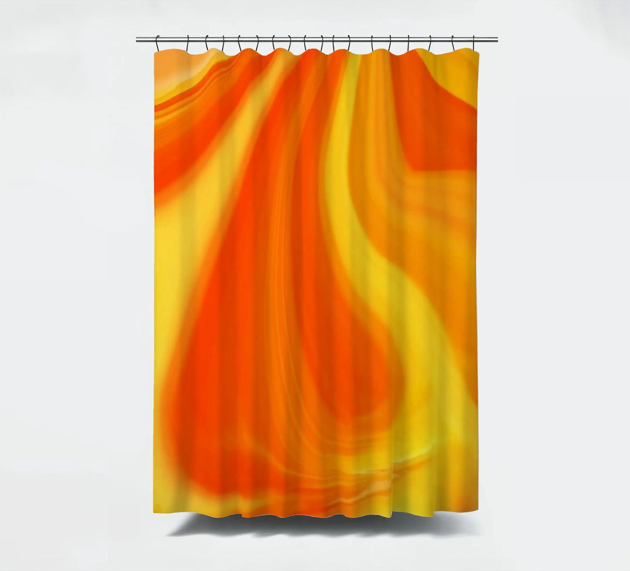 Abstraktes dynamisches Muster in gelb, orange und rot. Duschvorhang von Something for you