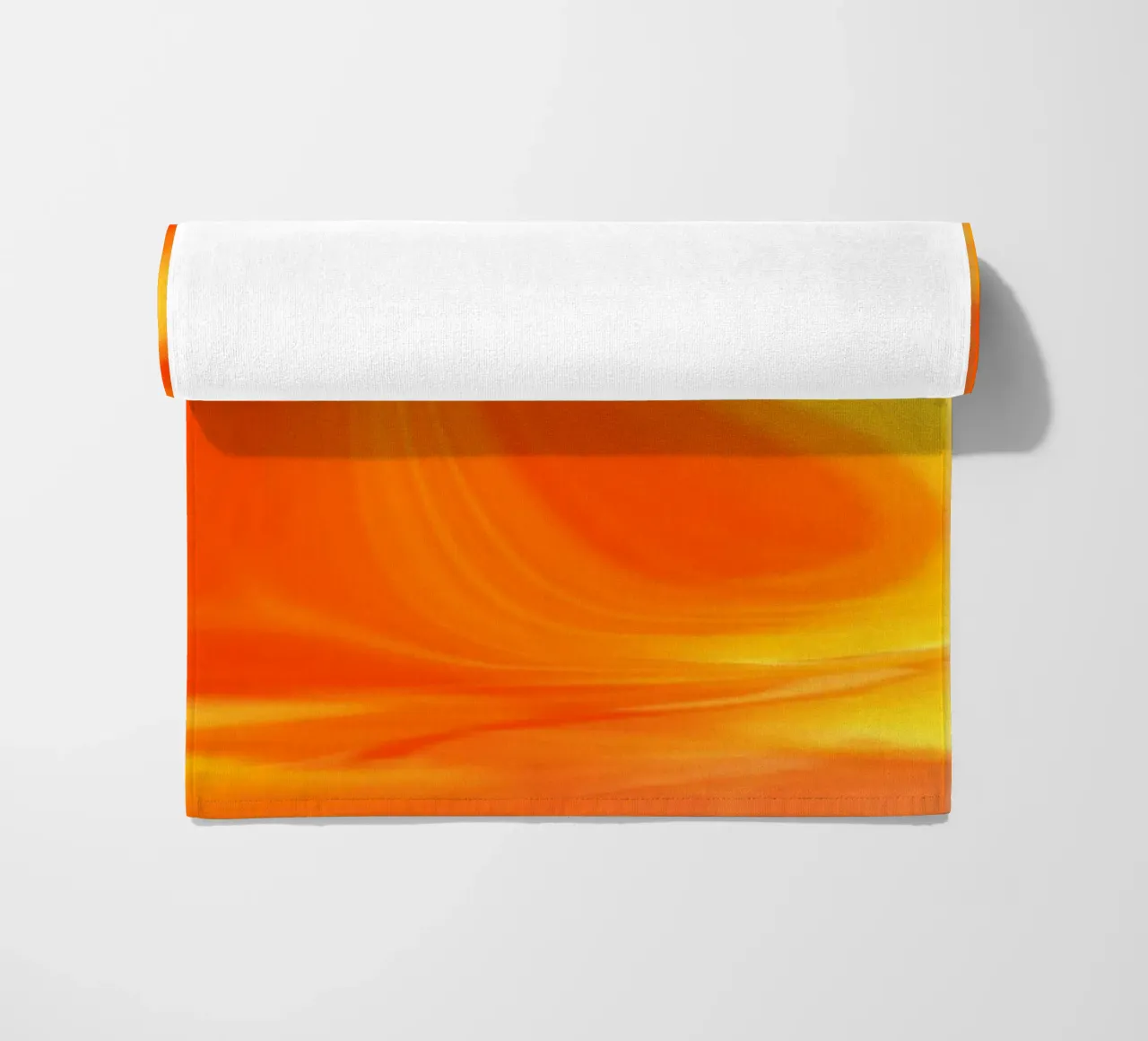 Abstract dynamic pattern in yellow, orange and red. beach towel by Something for you