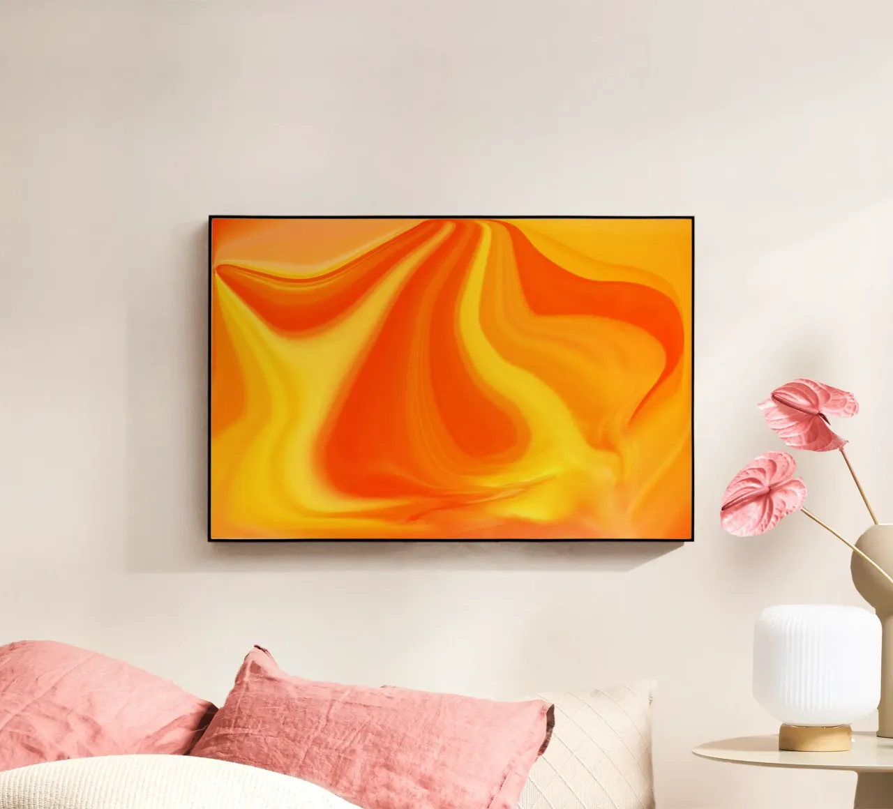 Abstract dynamic pattern in yellow, orange and red. acrylic glass by Something for you