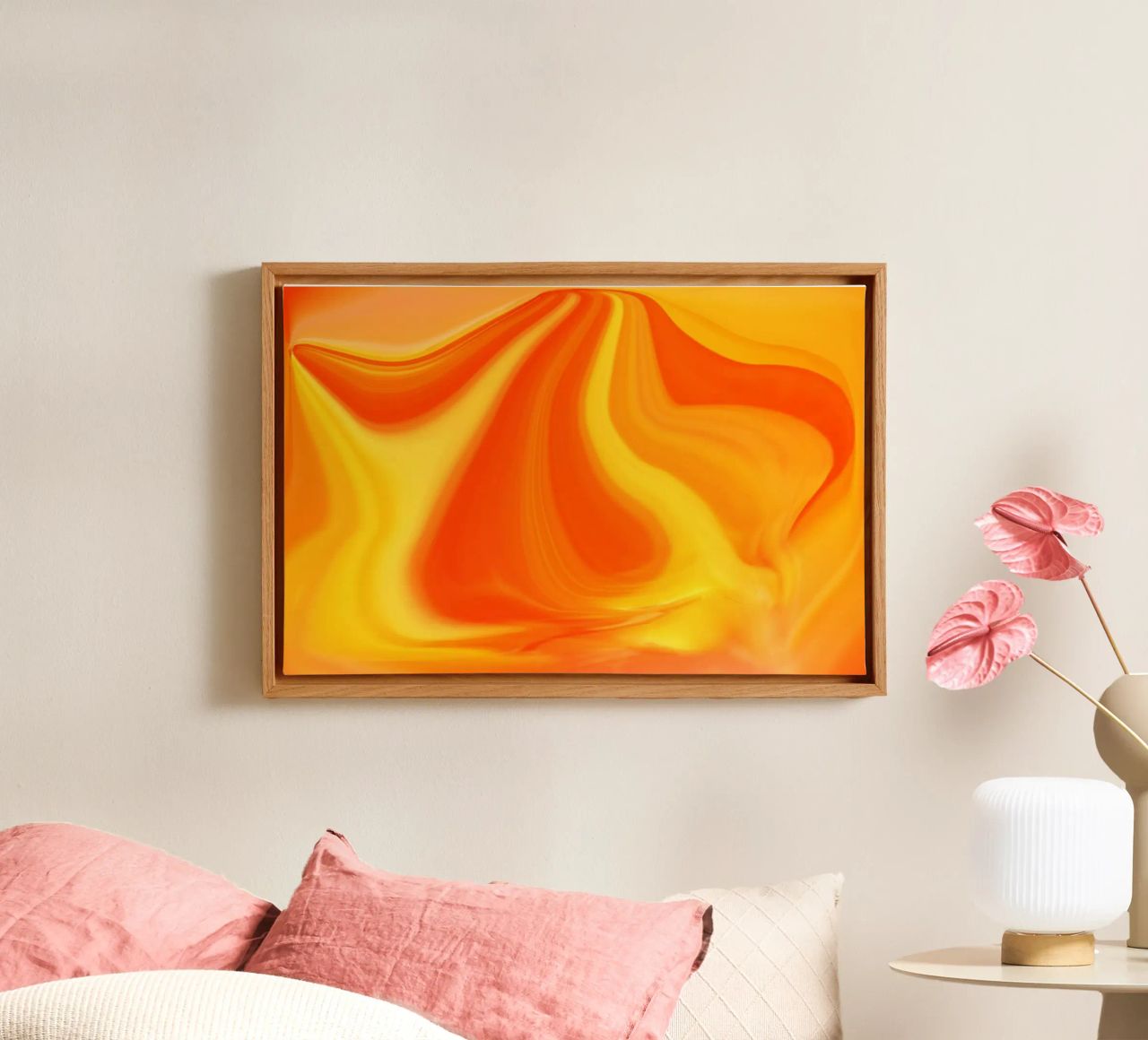 Abstract dynamic pattern in yellow, orange and red. canvas by Something for you