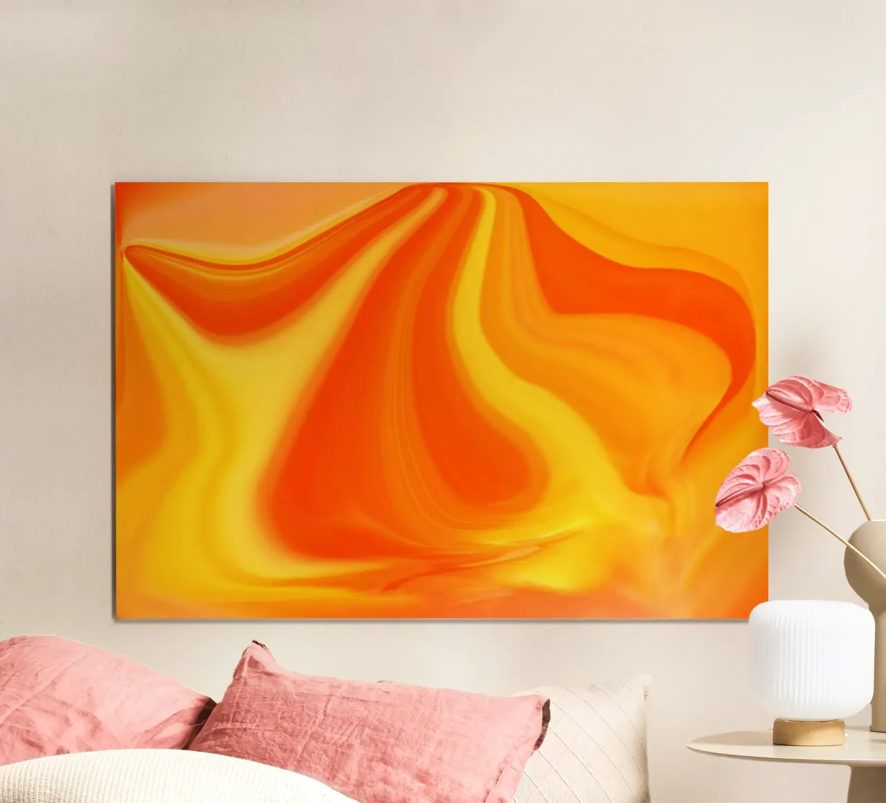 Abstract dynamic pattern in yellow, orange and red. poster by Something for you