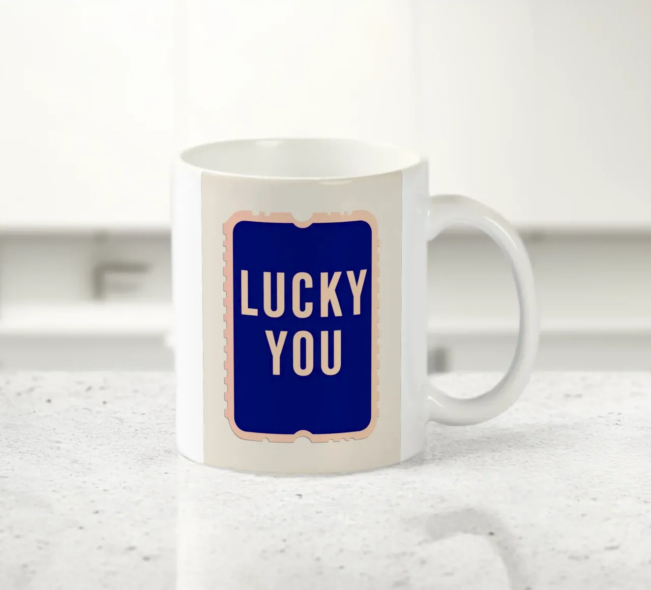 Lucky You - Biglietto dal design audace tazza in ceramica da DaarbyN