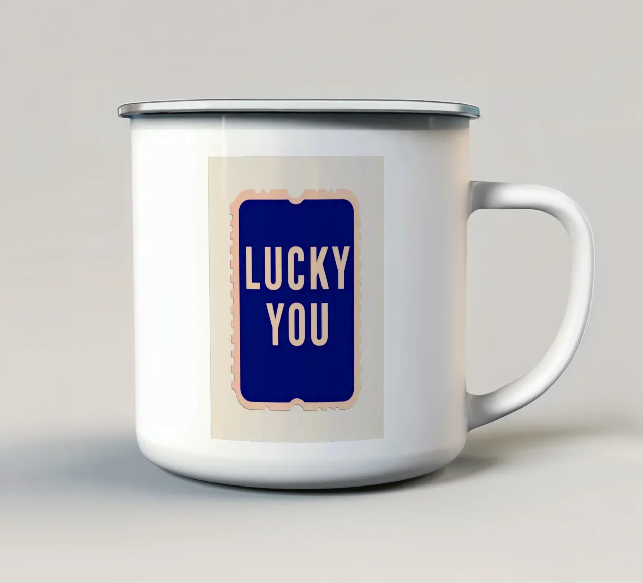 Lucky You - Biglietto dal design audace tazza in smalto da DaarbyN