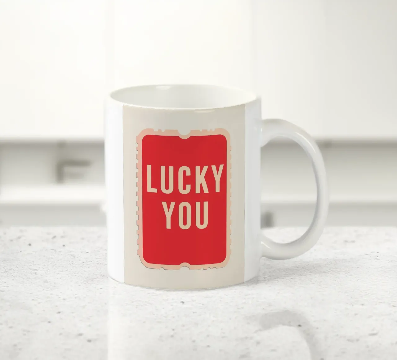 Lucky You - Biglietto dal design audace tazza in ceramica da DaarbyN