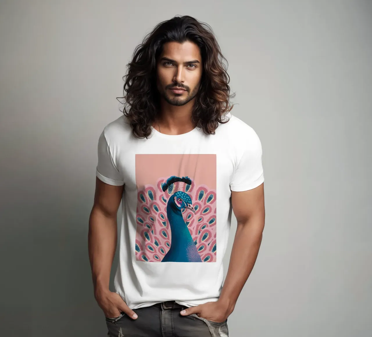 Piume di pavone maschio colorate t-shirt da igoshartwrks