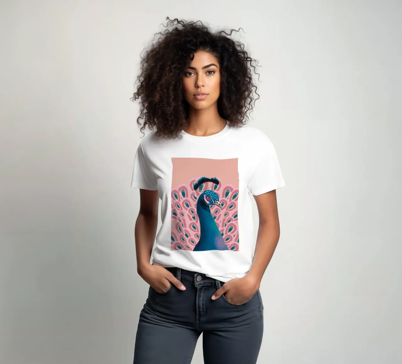 Piume di pavone maschio colorate t-shirt da igoshartwrks