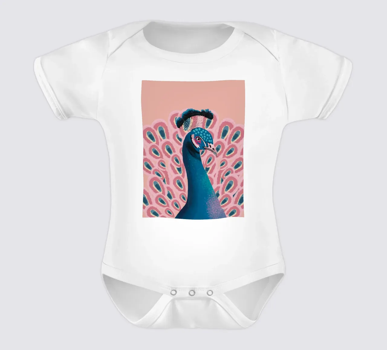 Piume di pavone maschio colorate body neonato maniche corte da igoshartwrks
