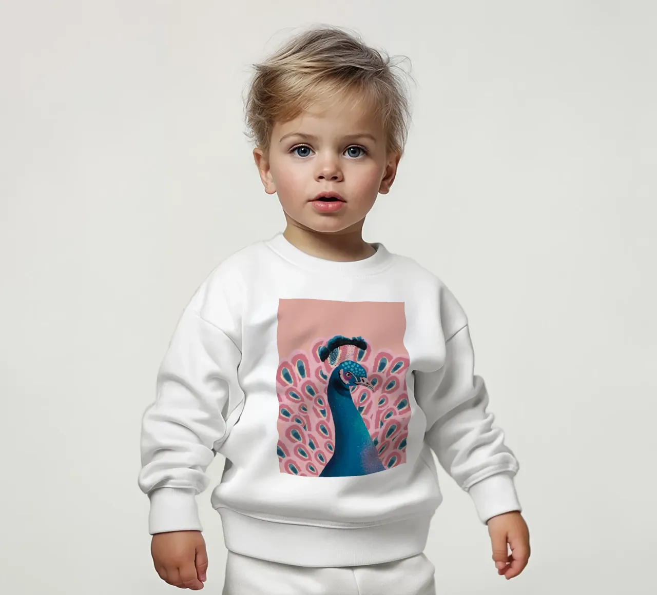 Piume di pavone maschio colorate felpa neonato da igoshartwrks