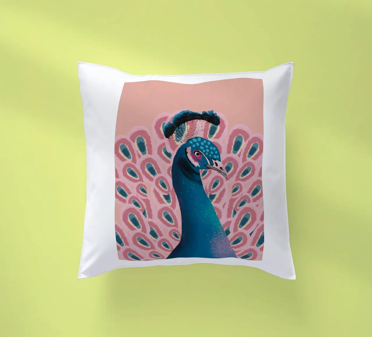 Piume di pavone maschio colorate cuscino da igoshartwrks